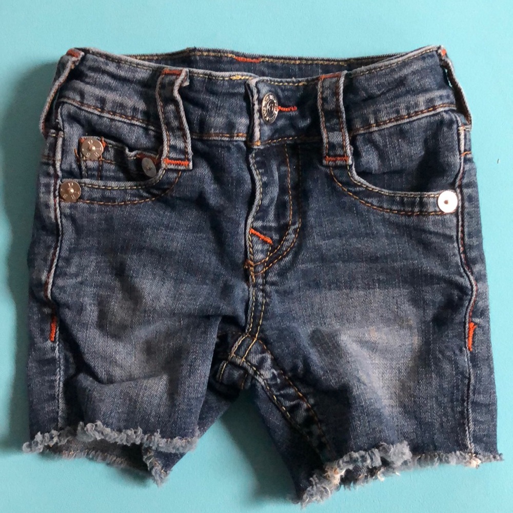 True Religion kids cut off shorts